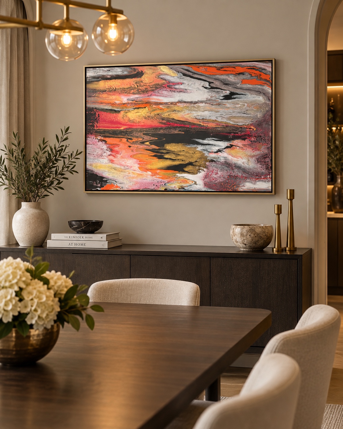 Ember Horizon displayed in a contemporary dining room
