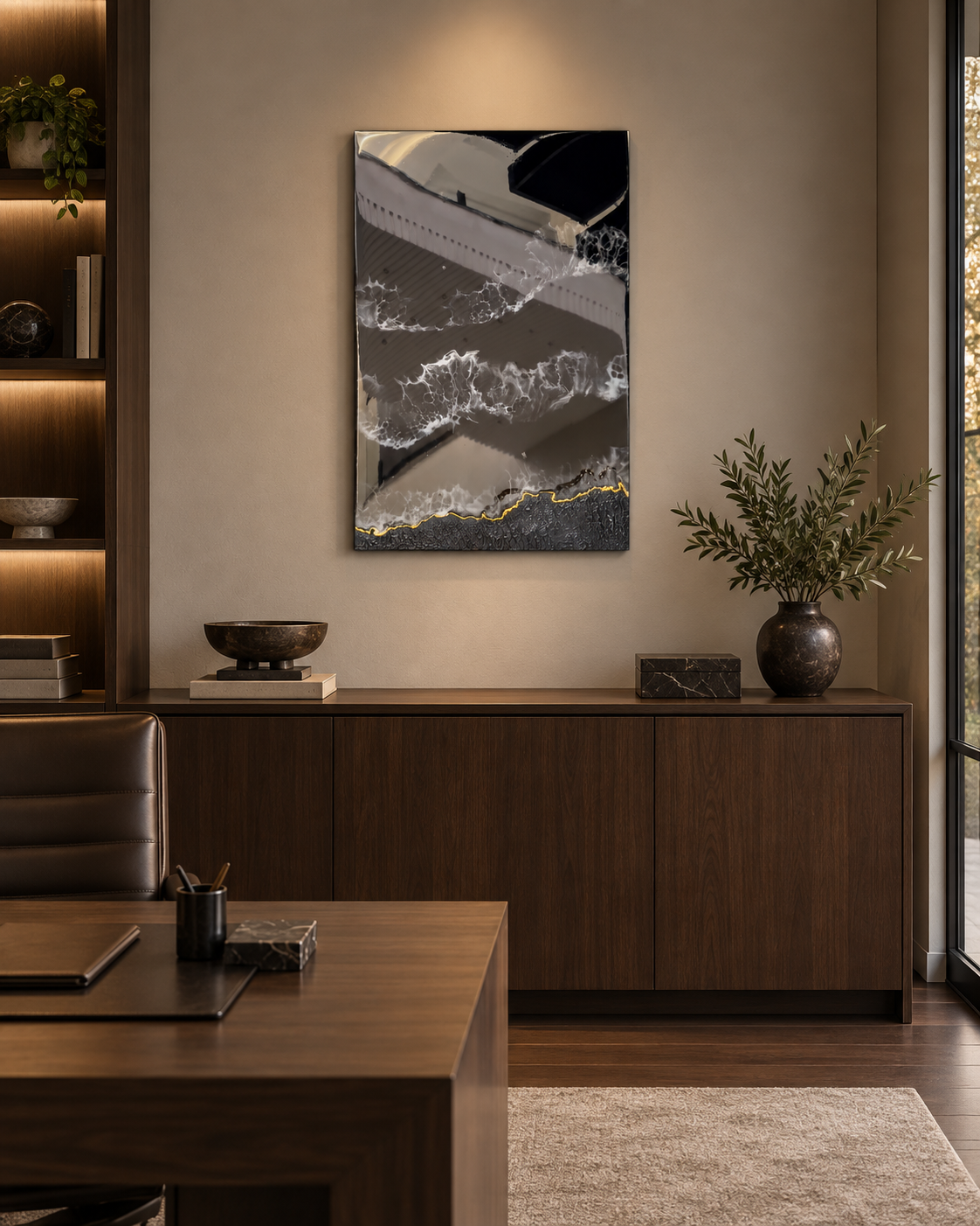 Midnight Ocean displayed in a contemporary office
